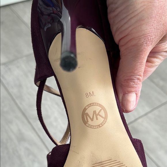 MICHAEL KORS Eggplant Purple Suede Strappy Heels, Size 8 - Picture 8 of 12